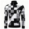 Men's Casual Knit Sweater - Turtleneck Half-Zip Long Sleeve Pullover