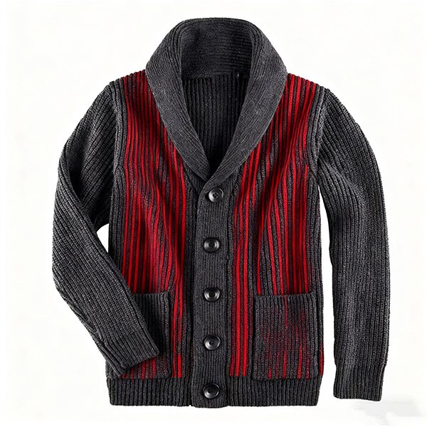 Men's New Premium Printed Cardigan - V-Neck Fashion Knit