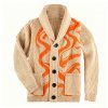Men's New Printed Cardigan - V-Neck Fashion Knit
