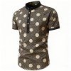 Men's Fashion Short Sleeve Shirt - Stand Collar Button-Down Pullover
