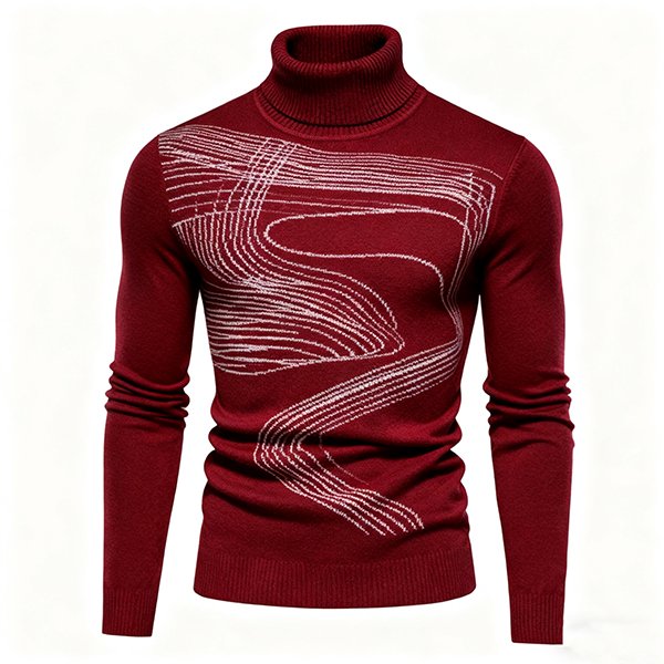 Fall Winter Men's Turtleneck Sweater - Fashion Long Sleeve Knit Pullover