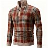 Men's Turtleneck Knit Sweater - Half-Zip Long Sleeve Casual
