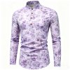 Linen-Cotton Slim-Fit Men's Shirt - Stand Collar Half-Open Casual